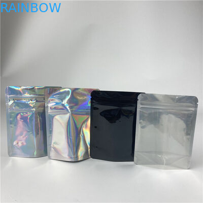 Heat Seal Foil See Through Bag Hologram Stand Up Zipper Bag
