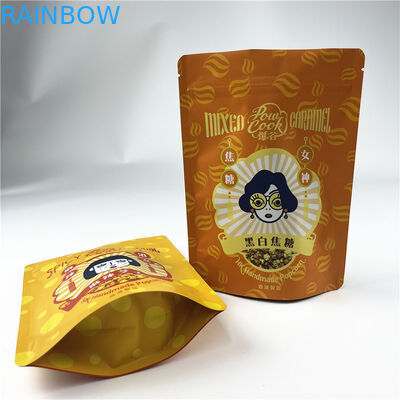 Printed Snack Protein Bar Popcorn Mylar Ziplock Bags Plastic Food Package 250g