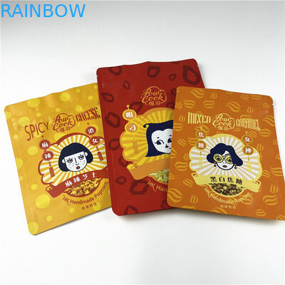 Printed Snack Protein Bar Popcorn Mylar Ziplock Bags Plastic Food Package 250g
