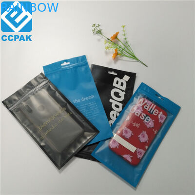 OEM Mobile Phone Case Transparent Plastic Zipper Bag For Accessories Data Cable Packaging