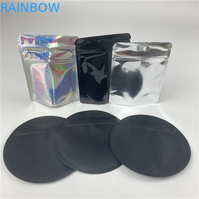 3.5g Zip Lock Foil Shaped Round Mylar Bags Custom Printed Circle Zipper Packaging