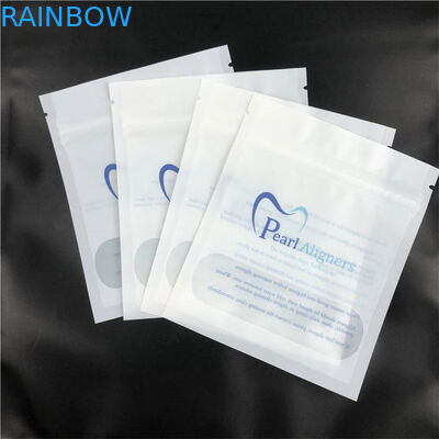 Custom Printed Flat Aligners Mylar Matte Packaging Bags With One Side Clear