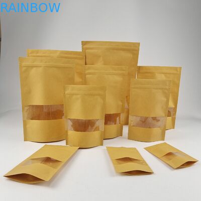 Custom Print Food Grade Tea Bags Packaging Zipper Doypack See Through Paper Bags With Logo
