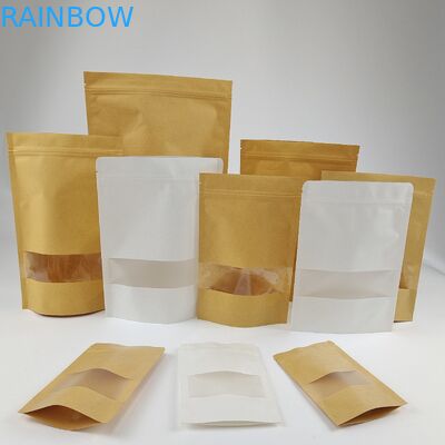 Custom Print Food Grade Tea Bags Packaging Zipper Doypack See Through Paper Bags With Logo