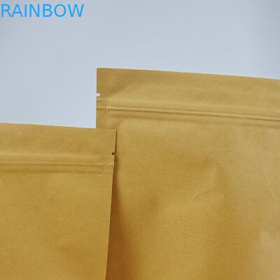 Self Standing Doypack Kraft Paper Bag For Food Snacks Dried Fruits Cookie Tea