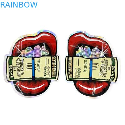 Custom Irregular Shape Mylar Plastic Zipper Bag Smell Proof 3.5g 7g