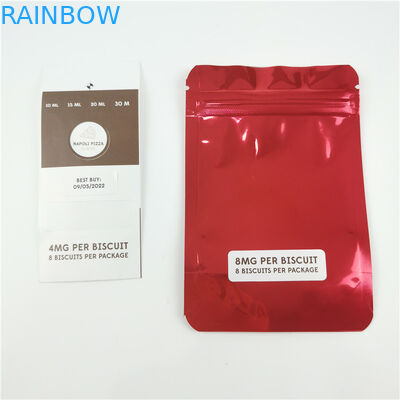 Smell Proof Resealable Transparent Holographic Mylar Zip Lock Bags For Candy Packaging
