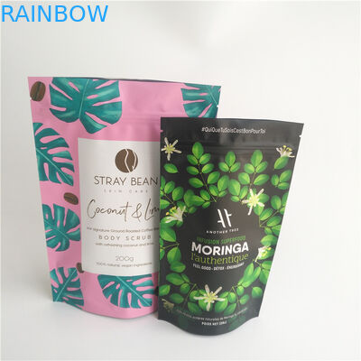 Coffee CBD Stand Up Mylar Bags 3.5g Plastic PE 50 - 200microns Thickness