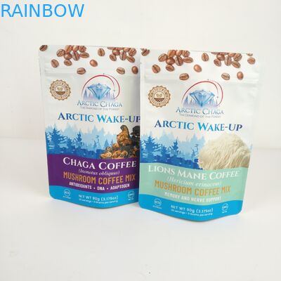 Coffee CBD Stand Up Mylar Bags 3.5g Plastic PE 50 - 200microns Thickness