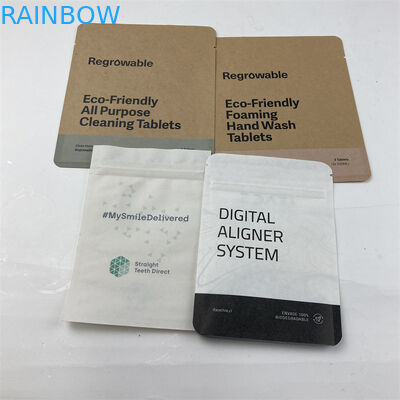 Digital Printing Compostable Paper Bag Eco Friendly Food Grade For Snack Candy