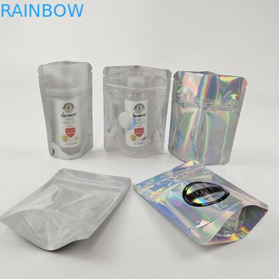 Resealable Childproof Ziplock Packaging Bags Clear Front Foil Back Edible For Food