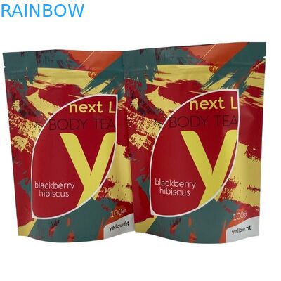 Moisture Proof Zipper Stand Up Pouch For Food Tea Coffee Packaging