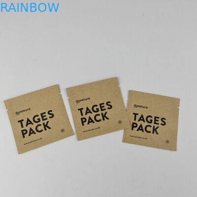 Custom Printing Biodegradable Kraft Paper Bag MOPP 3 Side Sealed Bags