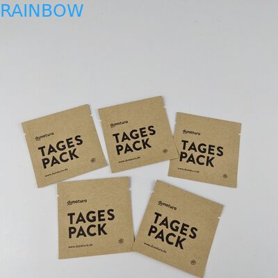 Custom Logo Heat Seal 3 Side Seal Bag Flat Kraft Paper Aluminum Foil Pouch Bag