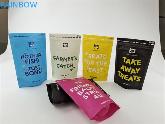 Reusable Colorful Bio Kraft Paper Custom Printed Bag Pet Food Stand Up Pouch