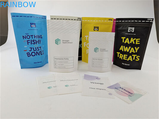 Reusable Colorful Bio Kraft Paper Custom Printed Bag Pet Food Stand Up Pouch