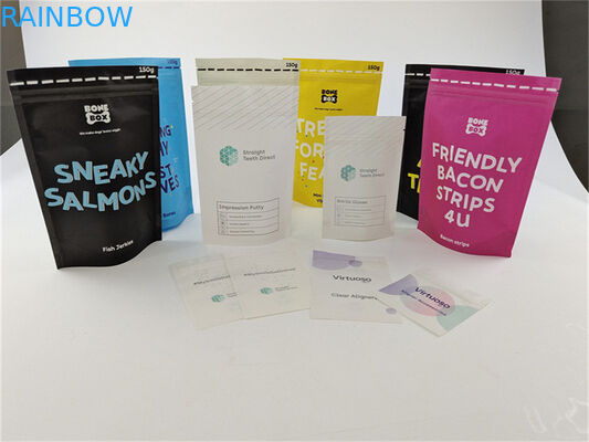 Reusable Colorful Bio Kraft Paper Custom Printed Bag Pet Food Stand Up Pouch