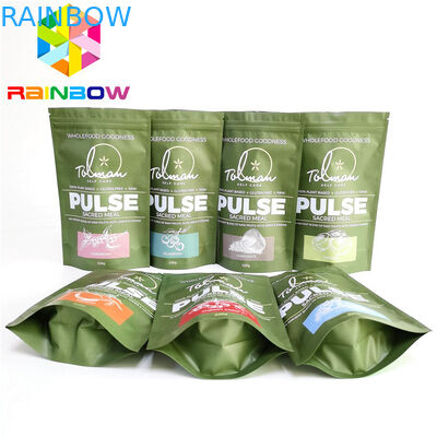 Stand Up Aluminum Packaging Bags Snacks Tobacco Spice Resealable Ziplock Bags