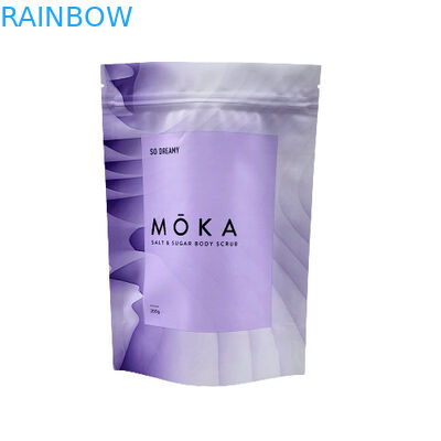 Custom Logo Printed Stand Up Ziplock Pouch Sea Salt / Liquid Soap / Body Scrub Packaging