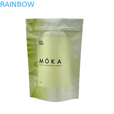 Custom Logo Printed Stand Up Ziplock Pouch Sea Salt / Liquid Soap / Body Scrub Packaging