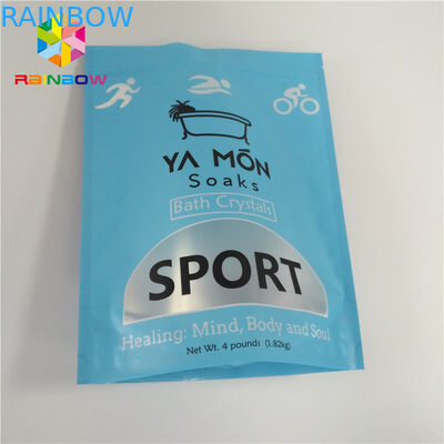 Custom Logo Printed Stand Up Ziplock Pouch Sea Salt / Liquid Soap / Body Scrub Packaging