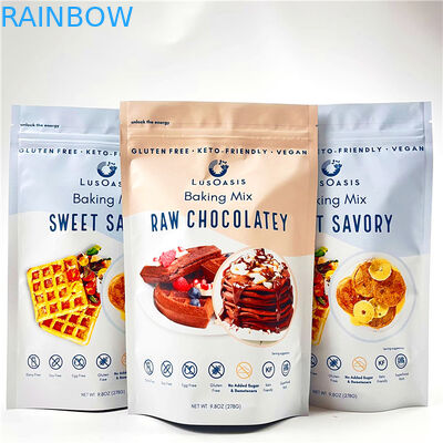 Printed Food Grade Mylar Pouch Cookie Cake Snack Bag Packaging Zip Lock Laminated