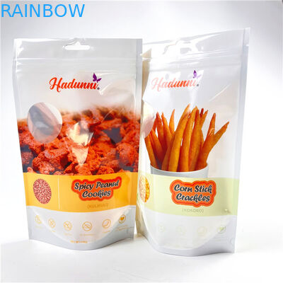 Custom Printed Resealed Mylar Bags For Banana Chips Snack Stand Up Zipper