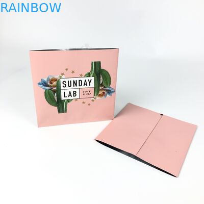 Dried Flower Packaging Pink Heat Mylar Bag Printing Center Sealed Pouch Three Side