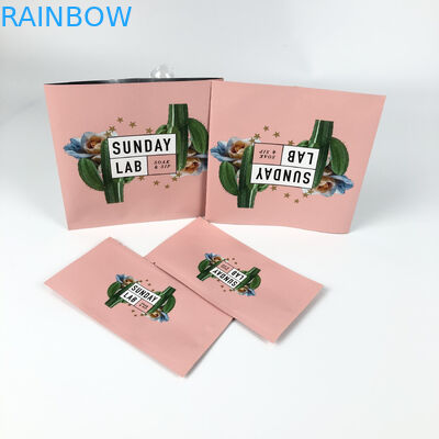 Dried Flower Packaging Pink Heat Mylar Bag Printing Center Sealed Pouch Three Side