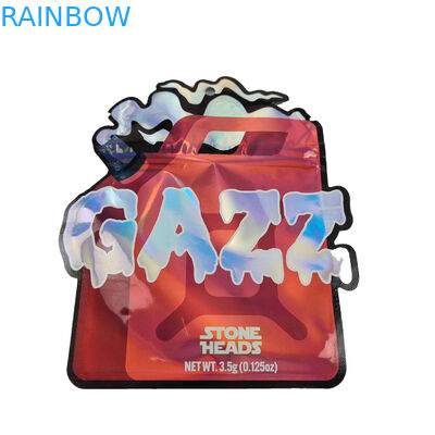 3.5g Sealed Smell Proof Mylar Bags Custom Printed Unique Special Die Cut Irregular Shaped