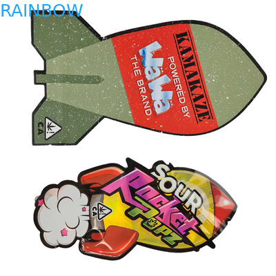 3.5g Sealed Smell Proof Mylar Bags Custom Printed Unique Special Die Cut Irregular Shaped