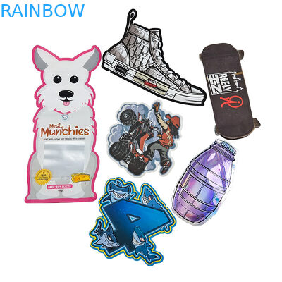 3.5g Sealed Smell Proof Mylar Bags Custom Printed Unique Special Die Cut Irregular Shaped