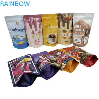 Food Packaging With Zipper Edible 250g Coffee Bar Wrapper Resealable Stand Up Pouch