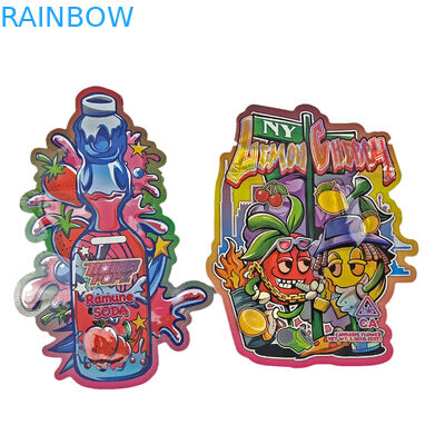 3.5g 7g 14g Child Proof Matte Soft Touch Special Shape Packaging Die Cut Mylar Bag