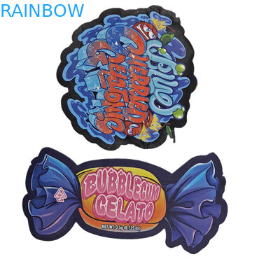 3.5g 7g 14g Child Proof Matte Soft Touch Special Shape Packaging Die Cut Mylar Bag