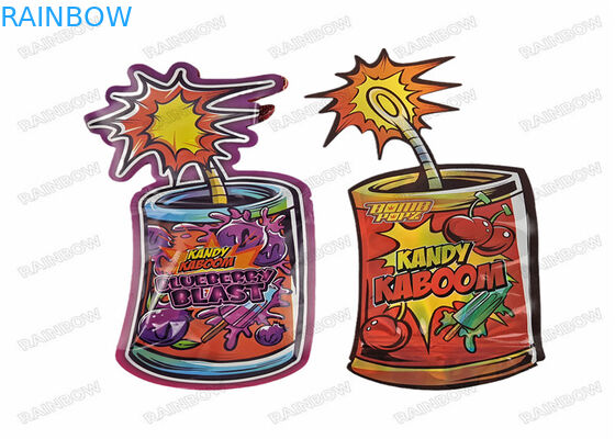 3.5g 7g 14g 28g Holographic Die Cut Irregular Shaped Packaging Zipper Smell Proof food Packaging