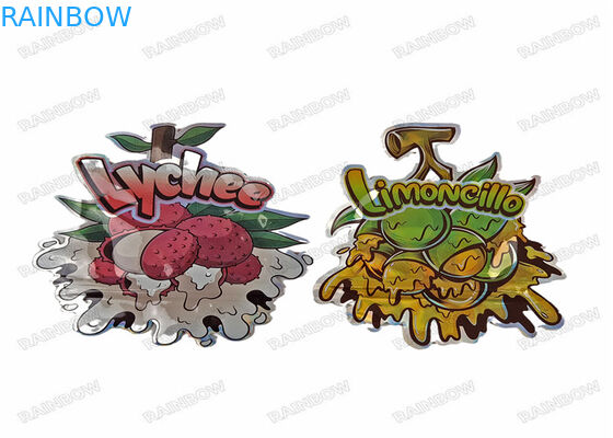 3.5g 7g 14g 28g Holographic Die Cut Irregular Shaped Packaging Zipper Smell Proof food Packaging