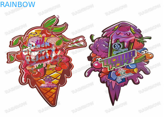 3.5g Die Cut Edible Holograph Irregular Special Shape Plastic Food Packaging Zipper Mylar Bag