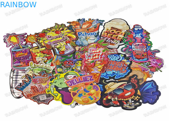 3.5g Die Cut Edible Holograph Irregular Special Shape Plastic Food Packaging Zipper Mylar Bag