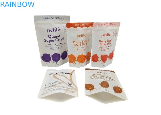 Biodegradable Kraft Paper Stand Up Bags Food Packaging Pouches