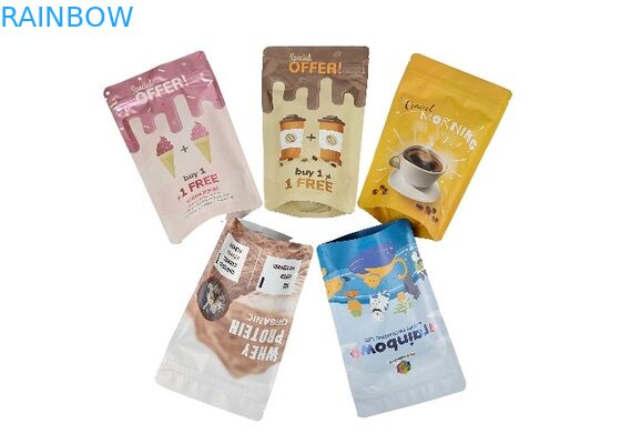 Matte Metallic Stand Up Bag Custom Food Tea Packaging Aluminum Foil Mylar Bags