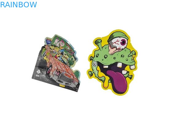 Custom Logo Spot UV Print Zip Lock Mylar Pouch Die Cut Bag Self Heat Seal For Food Packing