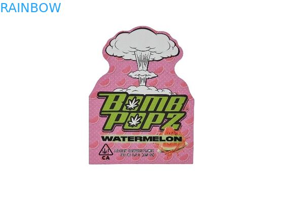 Plastic Childproof 3.5g Hologram Mylar Ziplock Bags Die Cut Irregular Special Shaped