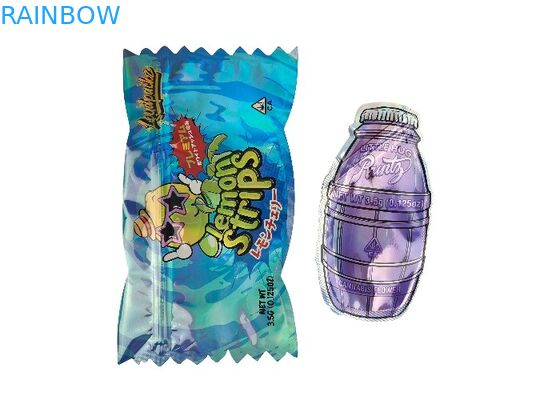 Custom Printed 3.5g 0.125oz Smell Proof Ziplock Mylar Bags Special Die Cut Irregular Shape
