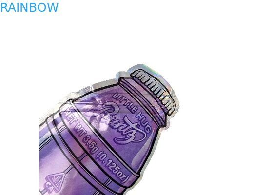 Custom Printed 3.5g 0.125oz Smell Proof Ziplock Mylar Bags Special Die Cut Irregular Shape