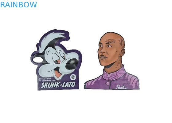 Special Shaped Childproof Zip Lock Bags Resealable 3.5g - 28g Smell Proof Pouches