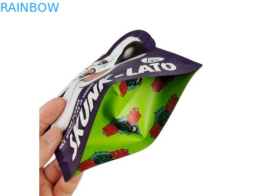 Soft Touch Smell Proof 3.5g Die Cut Mylar Bags Hologram Edible Packaging