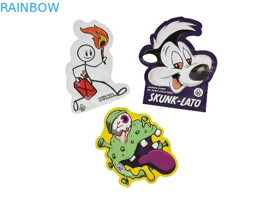 3.5g - 28g Hologram Aluminum Foil Mylar Bags Matte Finish Irregular Special Shaped