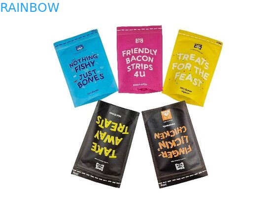 Biodegradable Kraft Paper Stand Up Pouches Custom Pet Food Packaging Bags