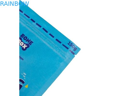 Biodegradable Kraft Paper Stand Up Pouches Custom Pet Food Packaging Bags